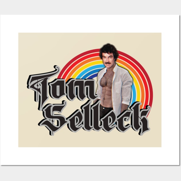 Tom Selleck Rainbow // Original Vintage Fan Design Wall Art by Trendsdk